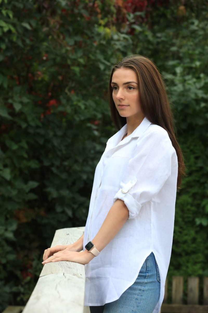 Andrine Linen White Shirt - Image 2