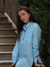 Andrine Linen Skyblue Shirt - Image 2