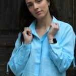 Andrine Linen Skyblue Shirt