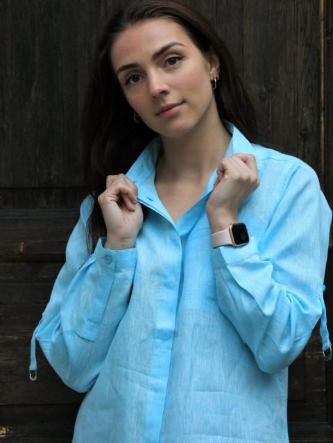 Andrine Linen Skyblue Shirt