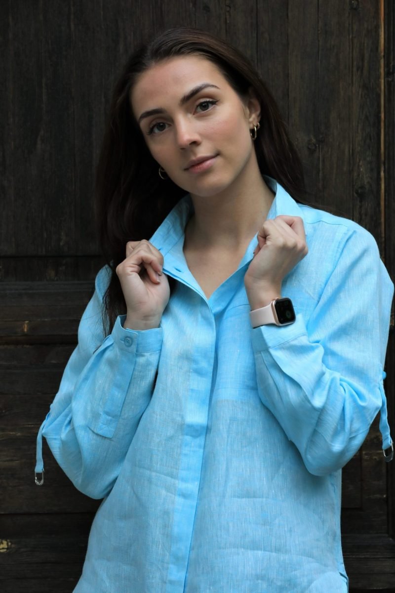 Andrine Linen Skyblue Shirt