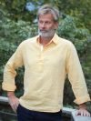 Anders Linen Yellow Half Button Shirt