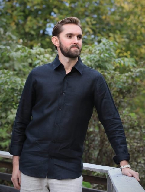Bob Linen Black Shirt