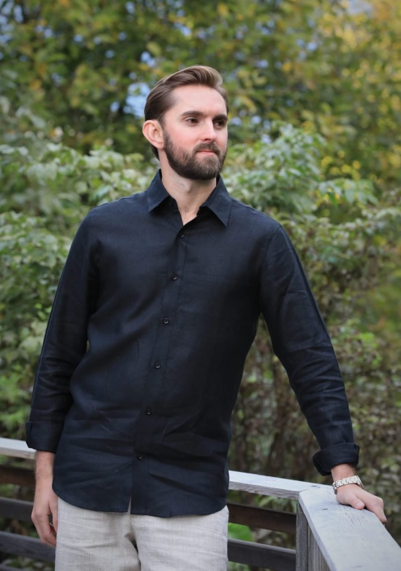 Bob Linen Black Shirt