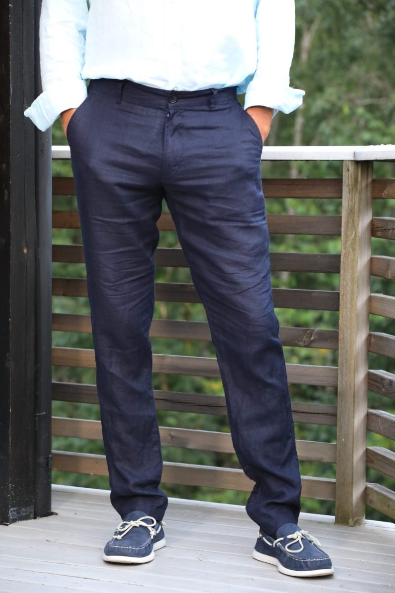 Ben Linen Blue Trouser