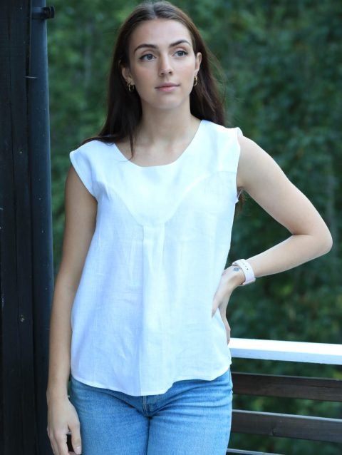 Bibi Linen White Top