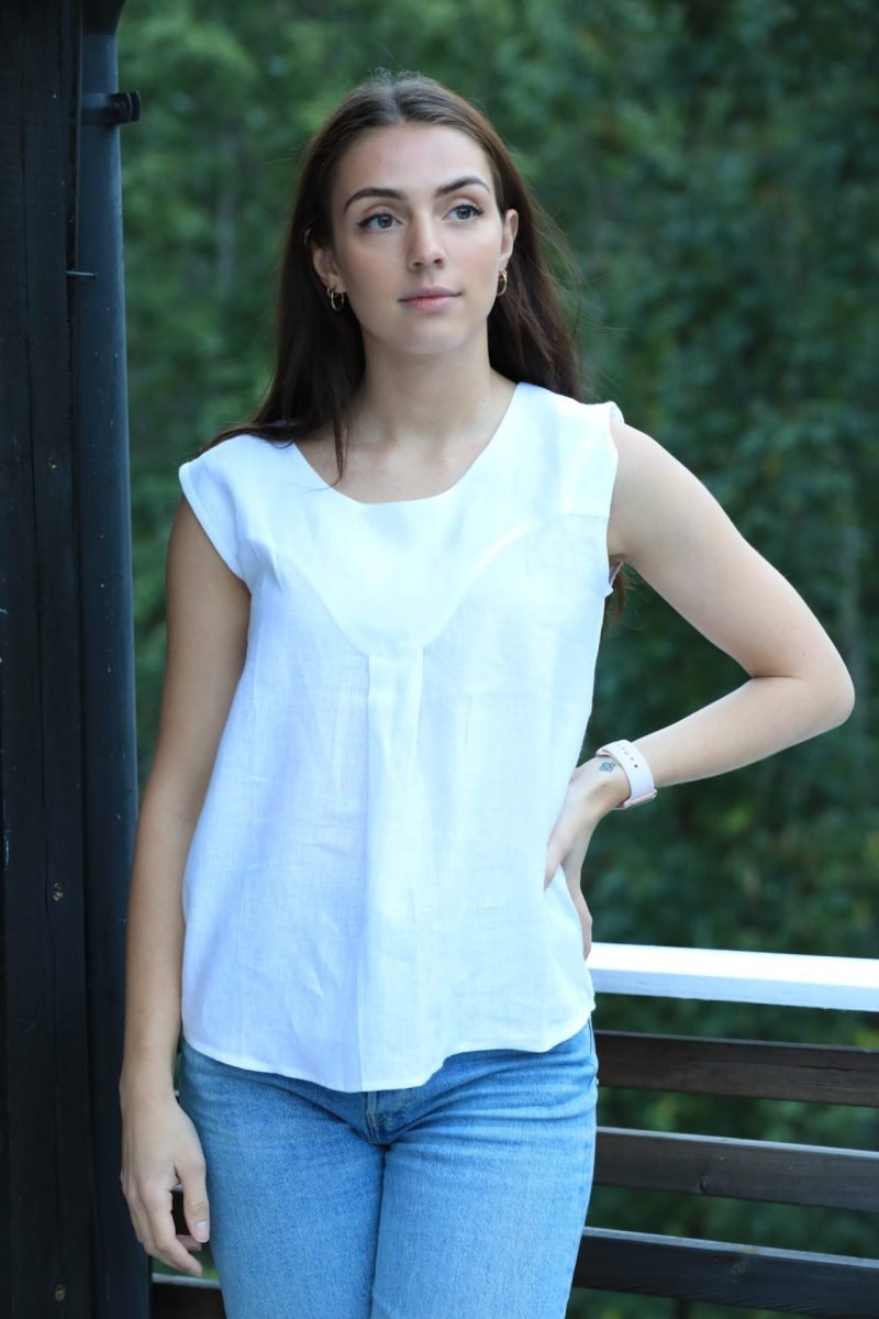 Bibi Linen White Top