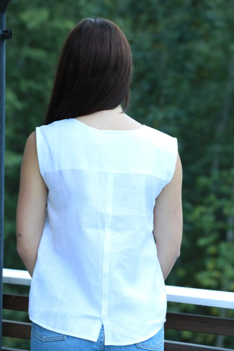 Bibi Linen White Top - Image 2