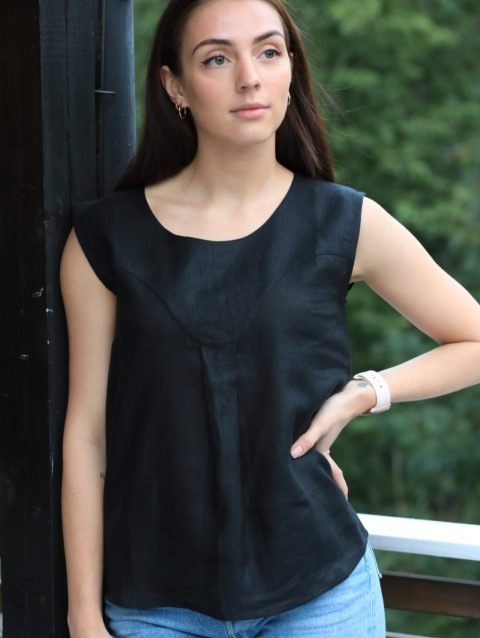 Bibi Linen Black Top