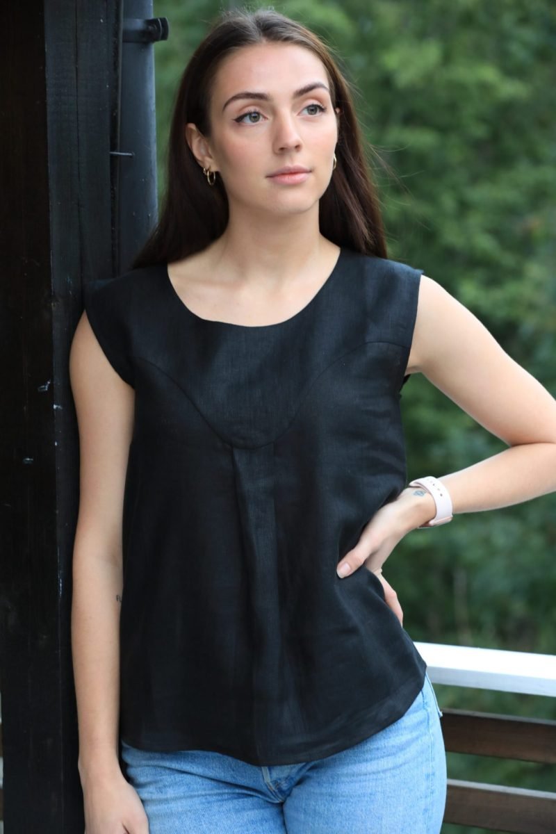 Bibi Linen Black Top