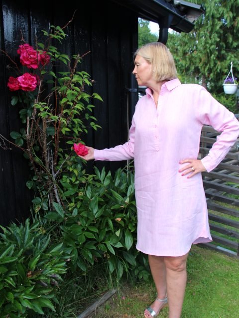Anette Linen Pink Dress