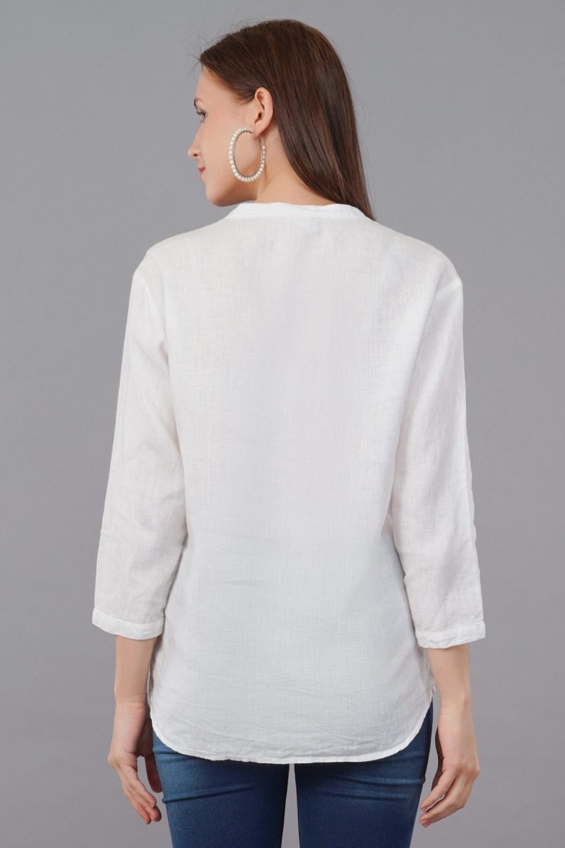 Bobbie Linen White Shirt - Image 4