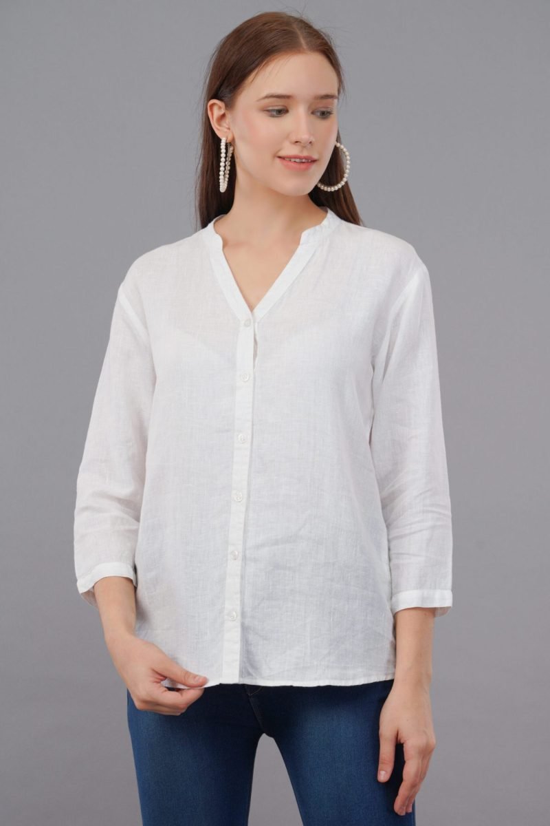 Bobbie Linen White Shirt