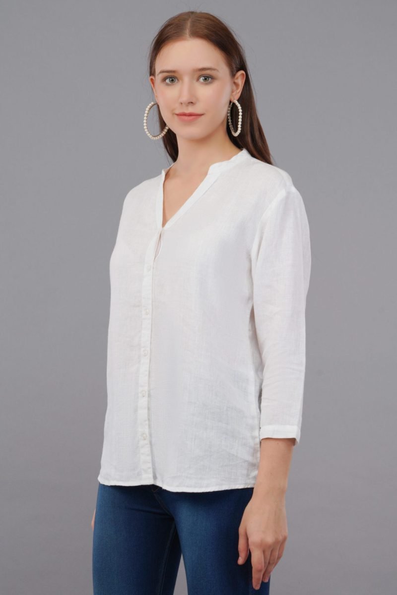 Bobbie Linen White Shirt - Image 3