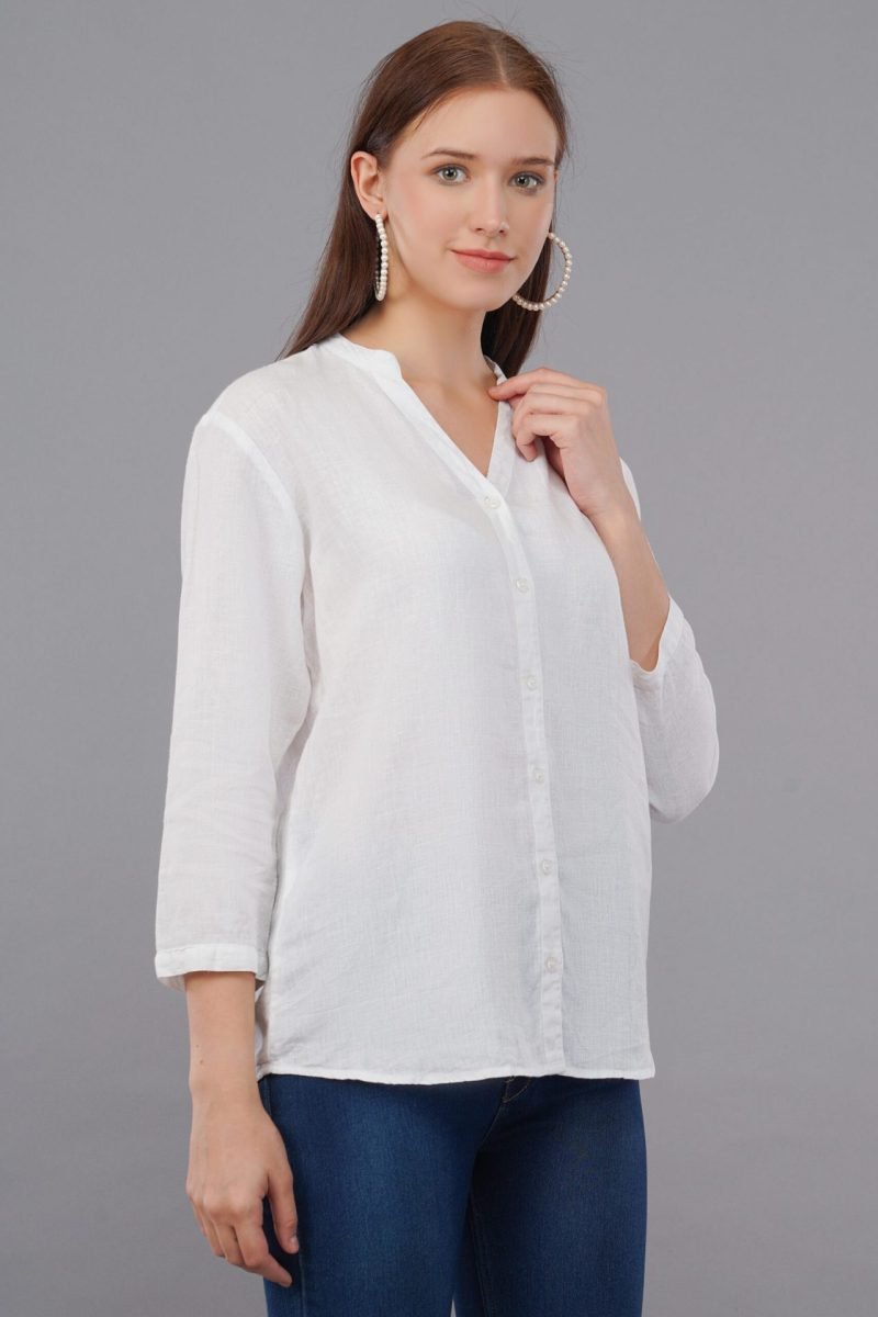 Bobbie Linen White Shirt - Image 2