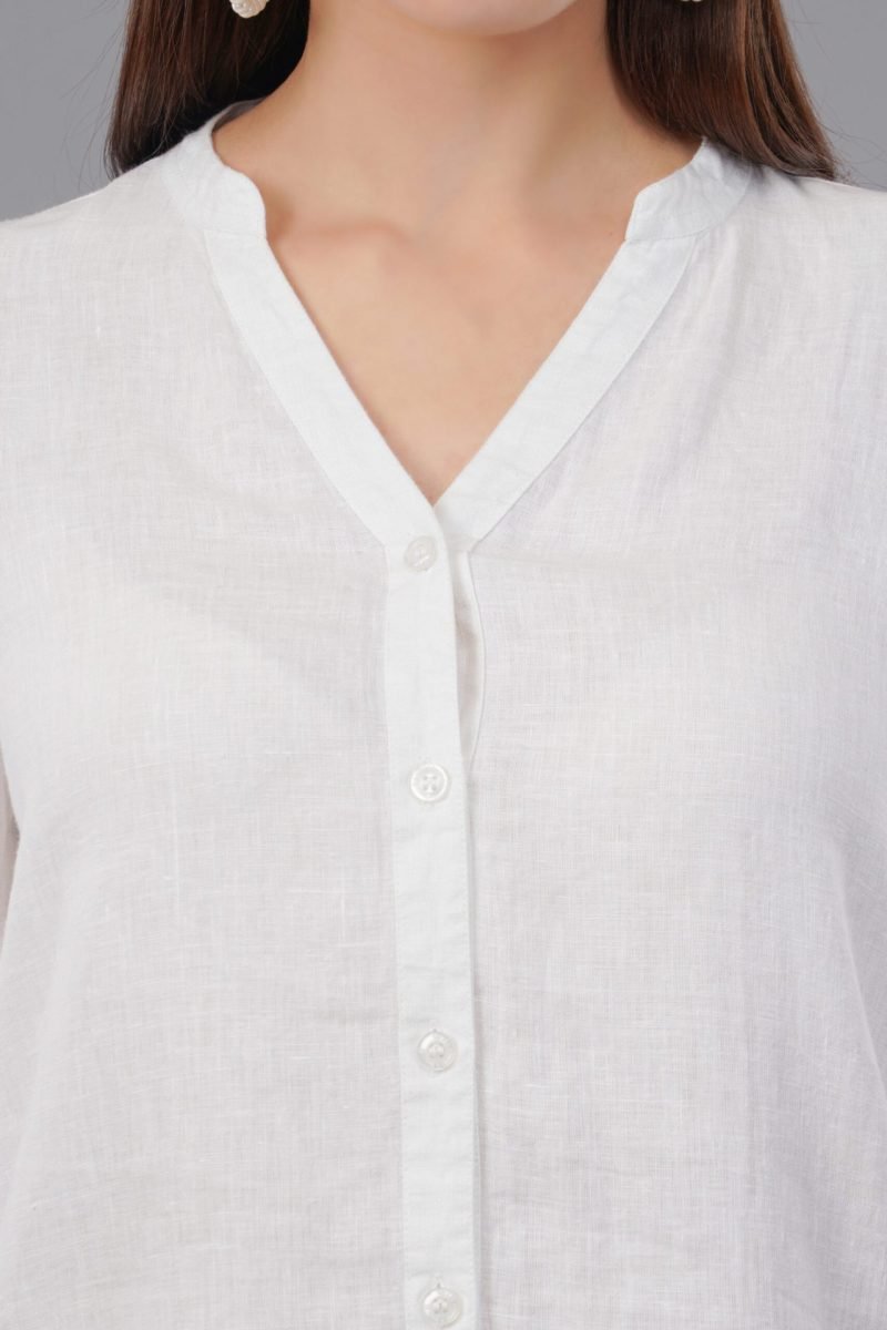 Bobbie Linen White Shirt - Image 5