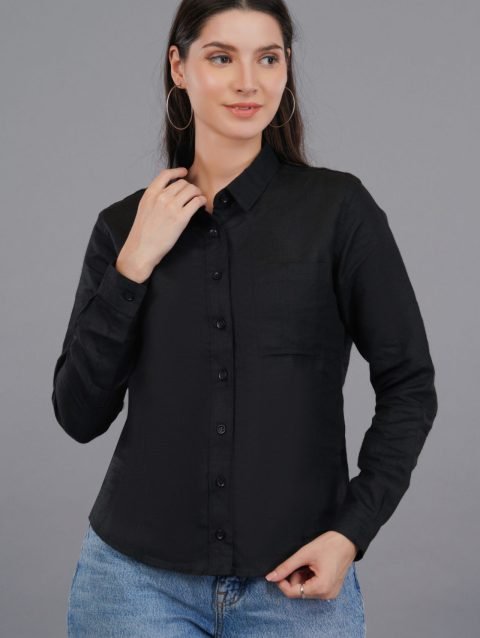 Berit Linen black Shirt