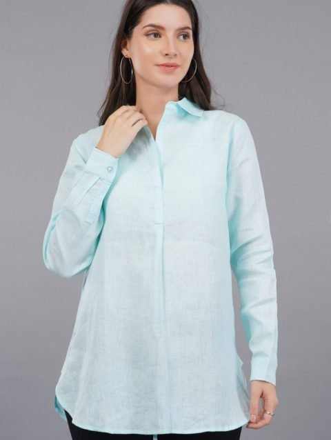 Anne Linen turquoise Top