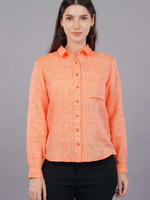 Berit Linen Orange Shirt