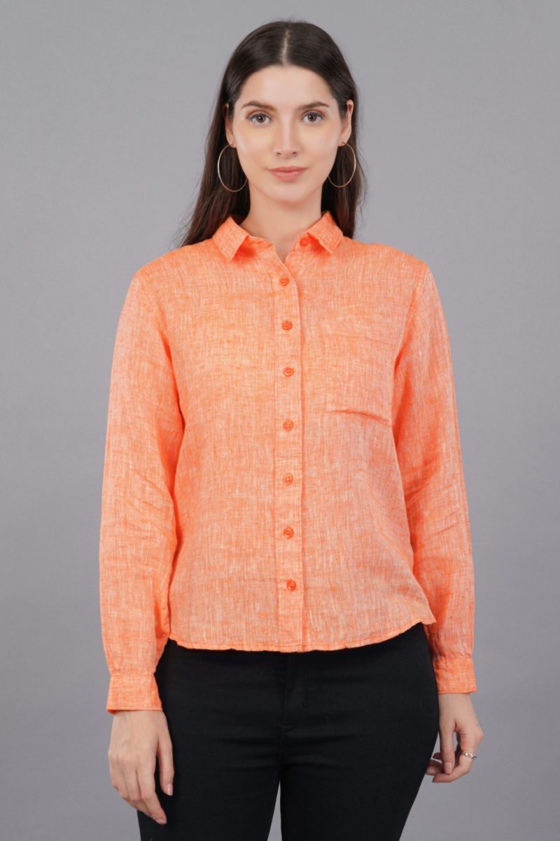 Berit Linen Orange Shirt