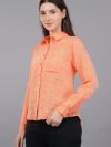 Berit Linen Orange Shirt - Image 2