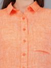 Berit Linen Orange Shirt - Image 4