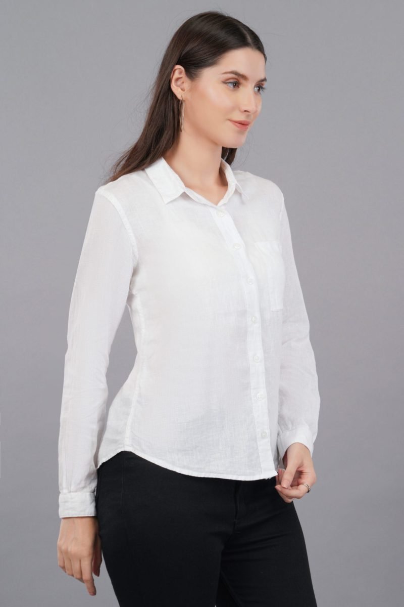Berit Linen White Shirt - Image 5