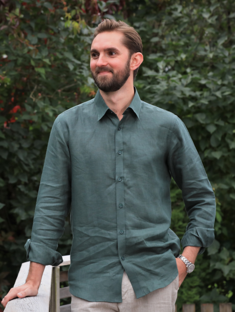 Bob Linen Olive Shirt
