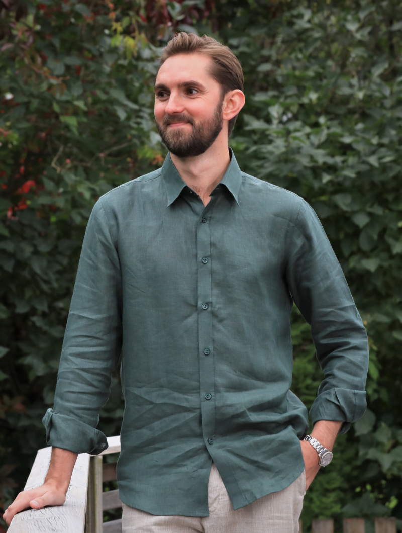 Bob Linen Olive Shirt