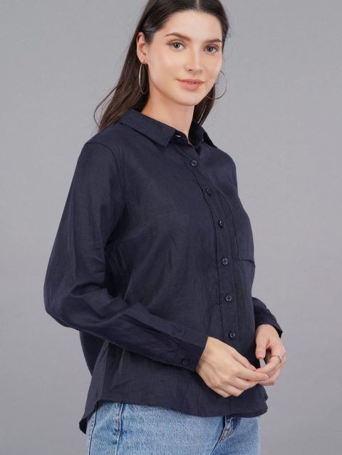 Berit Linen Navy Shirt