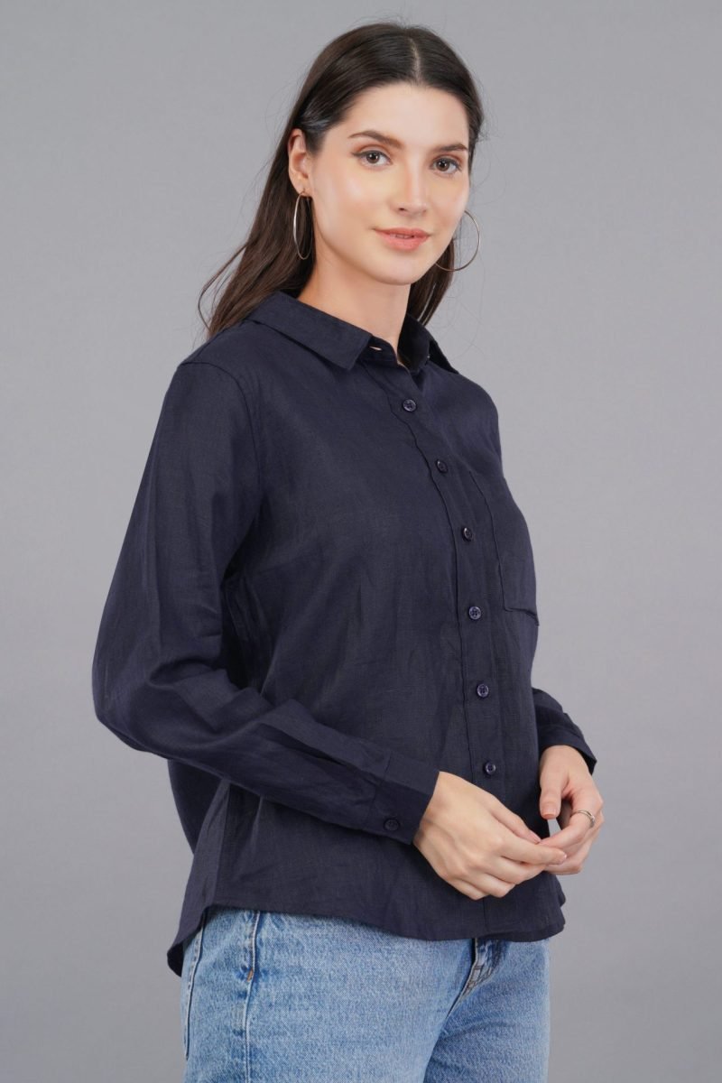 Berit Linen Navy Shirt