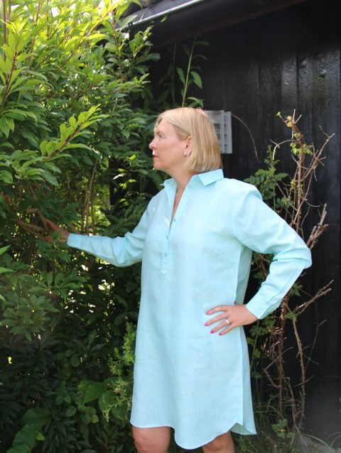 Anette Linen Skyblue Dress