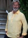 Anders Linen Yellow half button shirt - Image 2