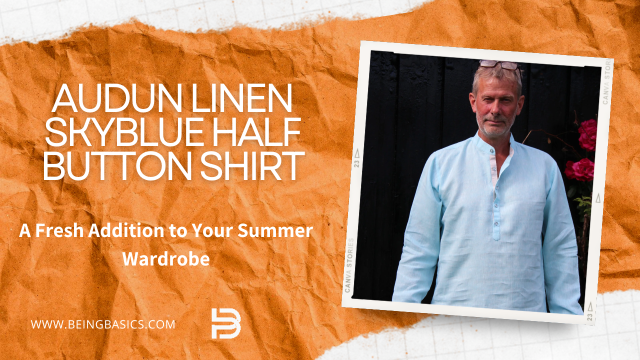 Audun Linen Skyblue Half Button Shirt: A Fresh Addition to Your Summer Wardrobe
