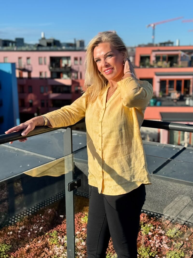 Bobbie Linen Yellow Shirt - Image 2