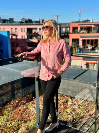 Red linen shirts for Women