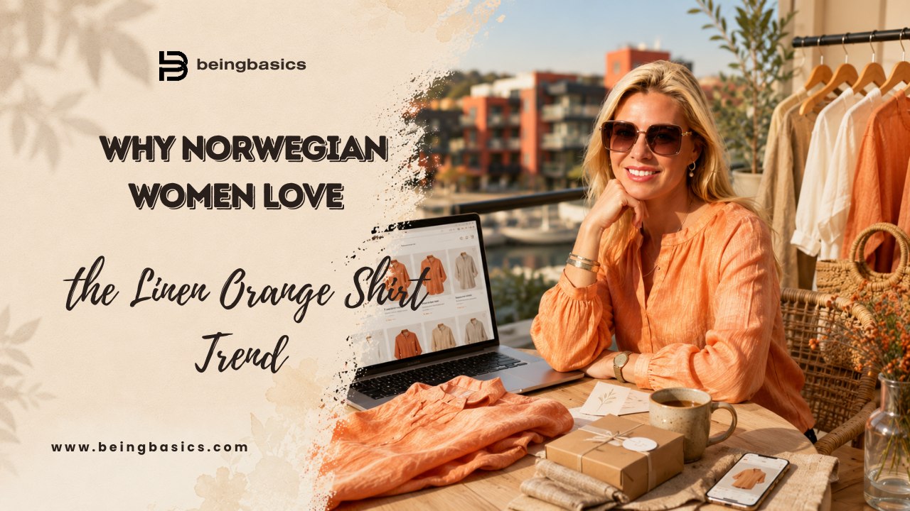 Why Norwegian Women Love the Linen Orange Shirt Trend 